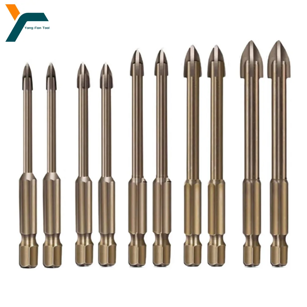 10Pcs 3/4/5/6/8mm Efficient Universal Drilling Tool Multifunctional Cemented Carbide Drill Bits For Marble Mirrors Glass