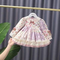french style princess dress girl 2022 spring autumn floral lace lolita dress kids clothes long sleeve girls cute party clothing
