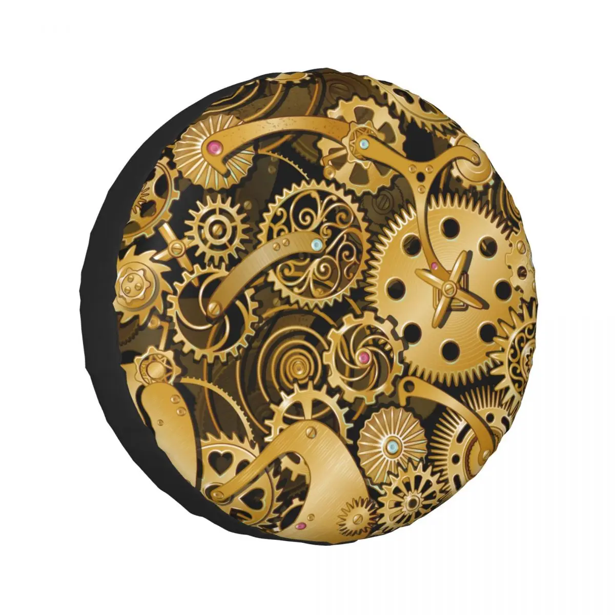 

Universal Car Tire Cover Case Spare Tire Wheel Bag Tyre Spare Storage Cover Polyester Golden Gears Pattern