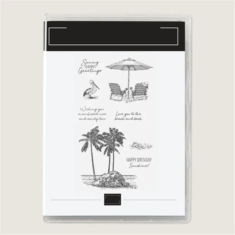 

Beach Metal Cutting Die And Rubber Stamps Seal For Album Scrapbooking Material Crafts Supplies Template DIY Card 2023 New