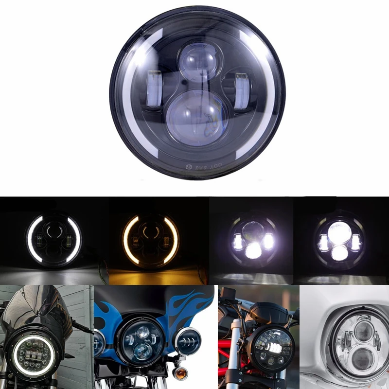 Сертифицированный 7-дюймовый мотоциклетный фонарь с номером E mark фара