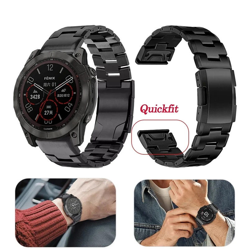 

Ремешок из титана для Garmin Instinct c 2 2X 22 мм 26 мм Quickfit, браслет Fenix 7X 6X 7 6 /Enduro /Enduro2/Пособие MK1 MK2 Epix Gen 2