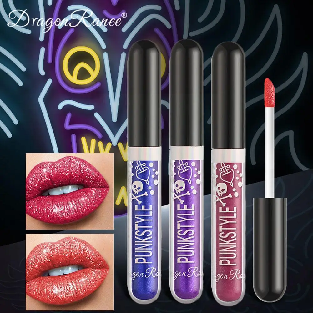 

Halloween Gloss Lip Liquid Glaze Diamond Lipstick Lip Non-Stick Gloss Pearlescent 7 Lipstick Colors Korean X6S5