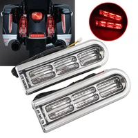 chrome motorcycle accent saddlebag filler inserts support led tail lights for touring road king glide 2014 2015 2016 2017