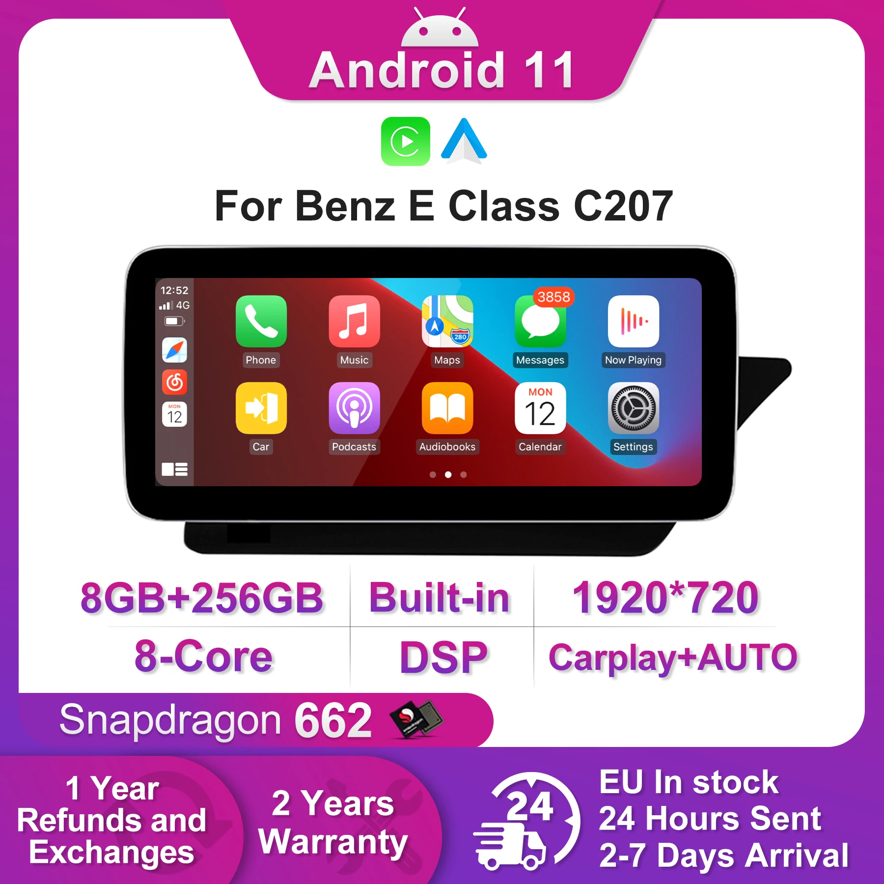 

Android 11 is suitable for Mercedes-Benz Coupe C207 A207 W207 2009-2016 Car Radio Car Stereo Multimedia Player SWC carplay auto