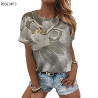 music t shirt sexy fashion ladies t shirt 2021 new summer loose womens floral print xl top 3d printed abstract pattern