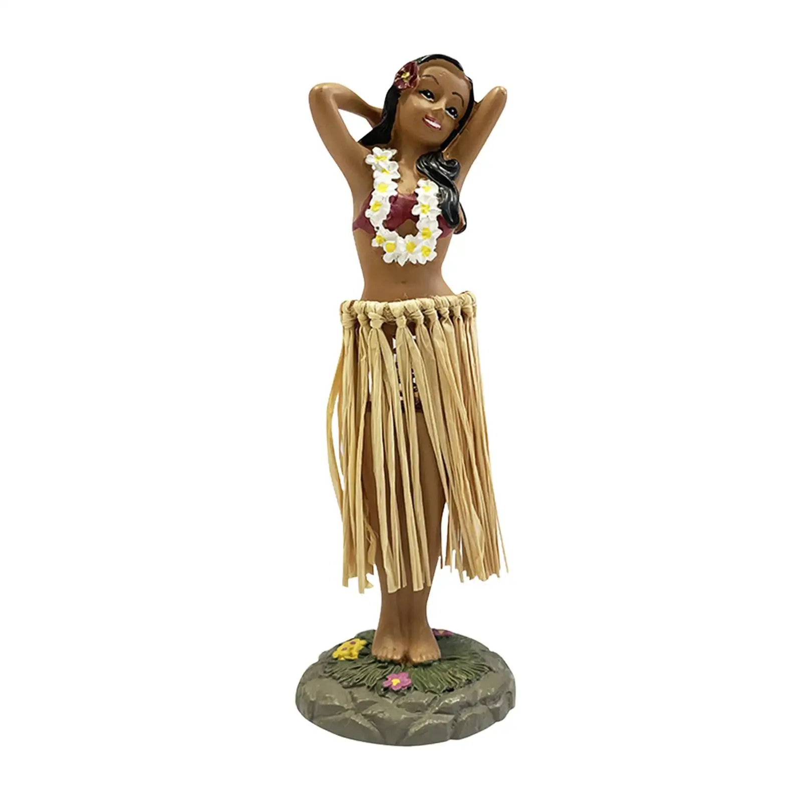 

Hawaiian Dashboard Doll Dancing Girl Ornament Mini Collectible Figurines for Car Dashboard Birthday Living Room Decor