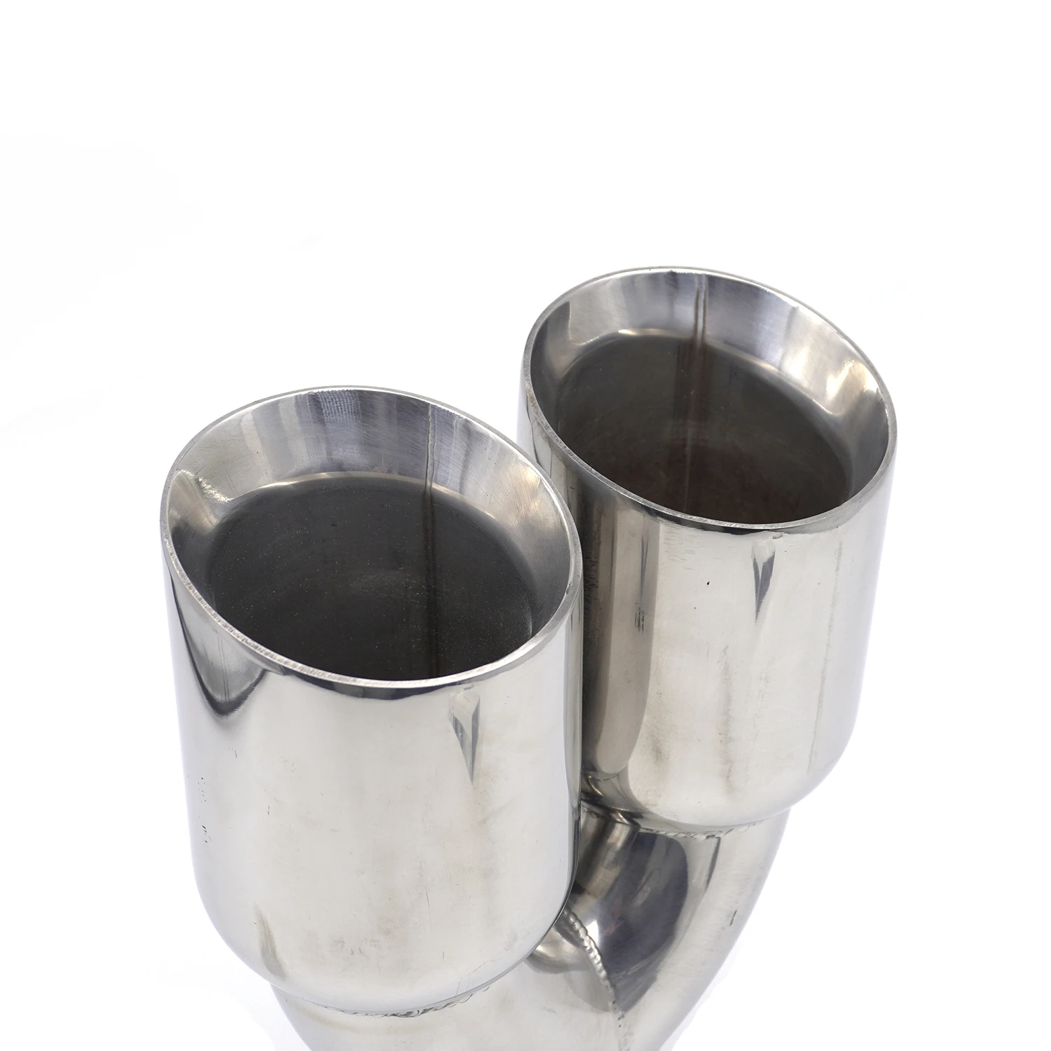 Автомобильный двойной Выпускной глушитель 63 мм наконечник Универсальный 2 5