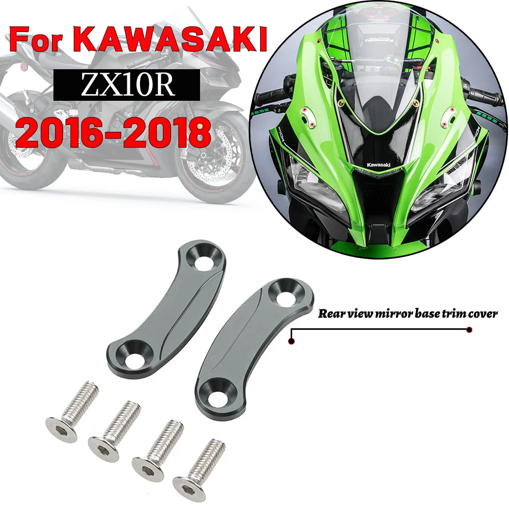 

MTKRACING For KAWASAKI ZX10R ZX-10R 2016-2018 Motorcycle Rear View Mirror Chassis Mirror Code Base Mirror Decorative Block
