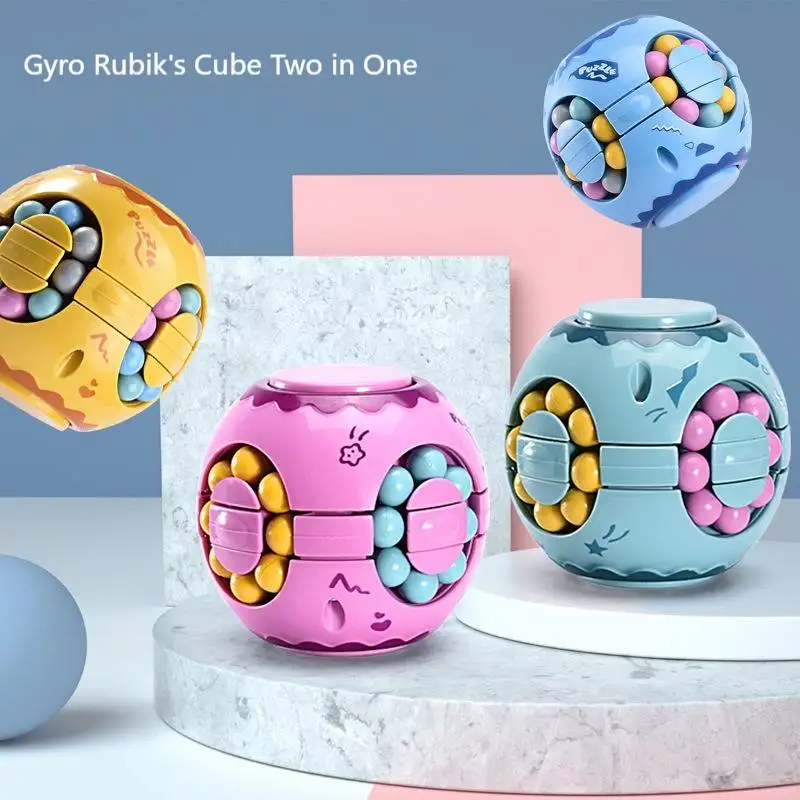 

Colorful little magic bean hamburger magic cube fingertip finger rotation magic cube gyroscope children decompression puzzle toy
