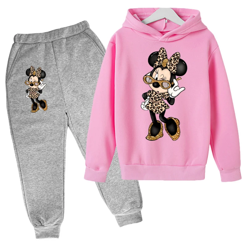 

New Mickey Mouse Hoodie Kids Clothes Girls Teen Boys Spring Hoodies For Children Disney Clothing Sets Kawaii Minnie Sweatshirts