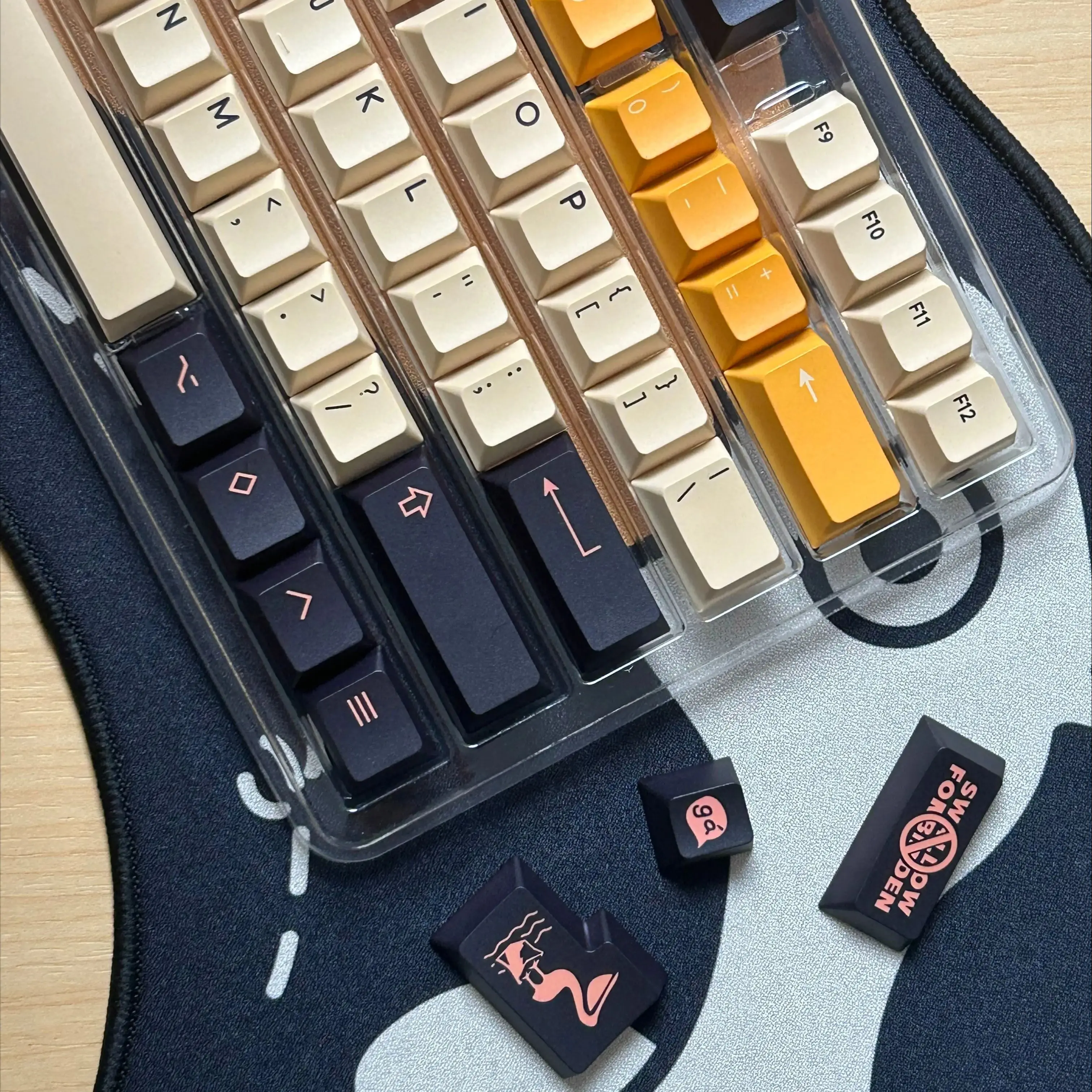 Колпачки для клавиш PBT Pelican колпачки с сублимационной краской вишневый профиль