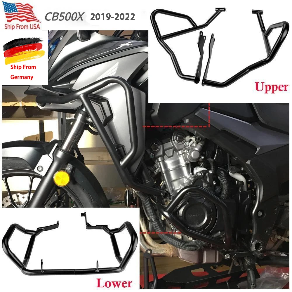 

Upper Lower Engine Guard Crash Bar Fairing Frame Protector Bumper for Honda CB500X CB 500 X CB 500X 2019-2022 Motorcycle Parts