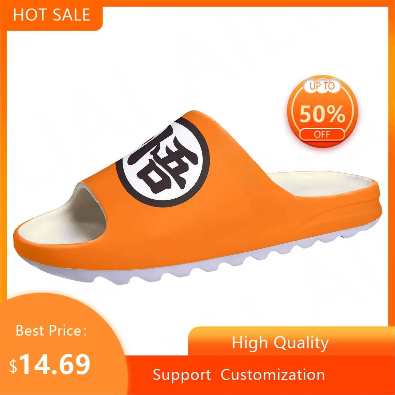 Hot Dragon Master Goku Logo Soft Sole Sllipers Home Clogs Customized Step On Water Shoes Mens Womens Teenager Step in Sandals