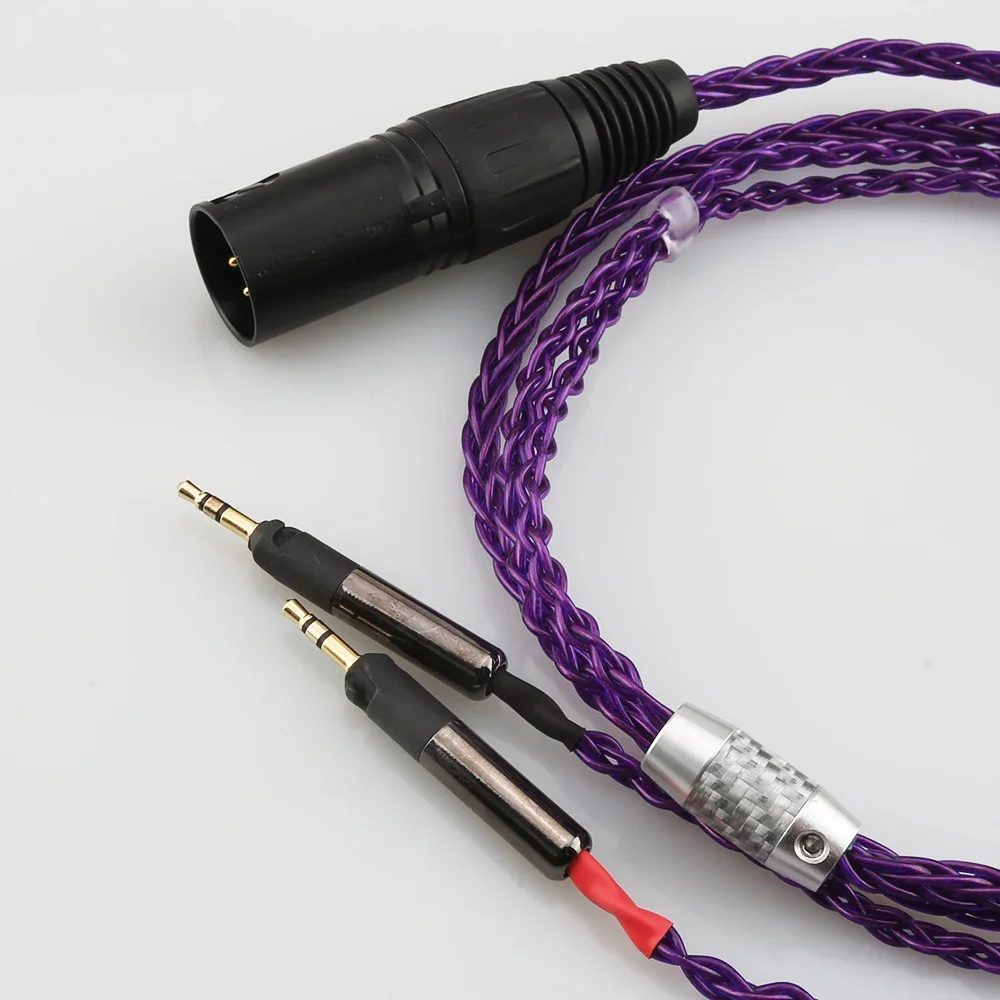 Audiocrast P819AG XLR 4POLES мужской 8-ядерный прозрачный посеребренный плетеный кабель для