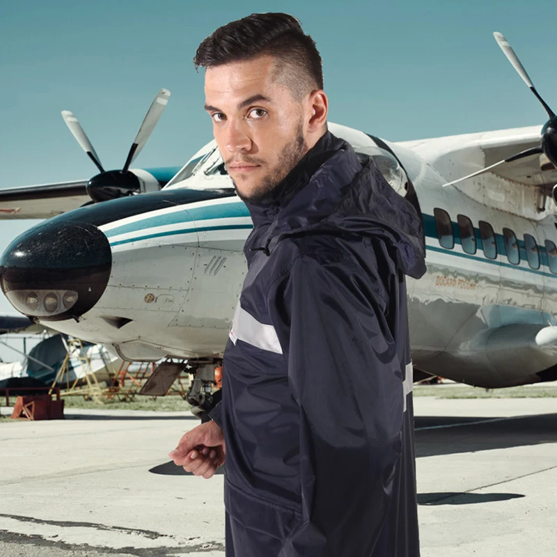 

Pants Suit Raincoat Adults Zipper Unisex Thick Reflective Raincoat Travel Fishing Poncho Pluie Clothes Waterproof Rain Suit