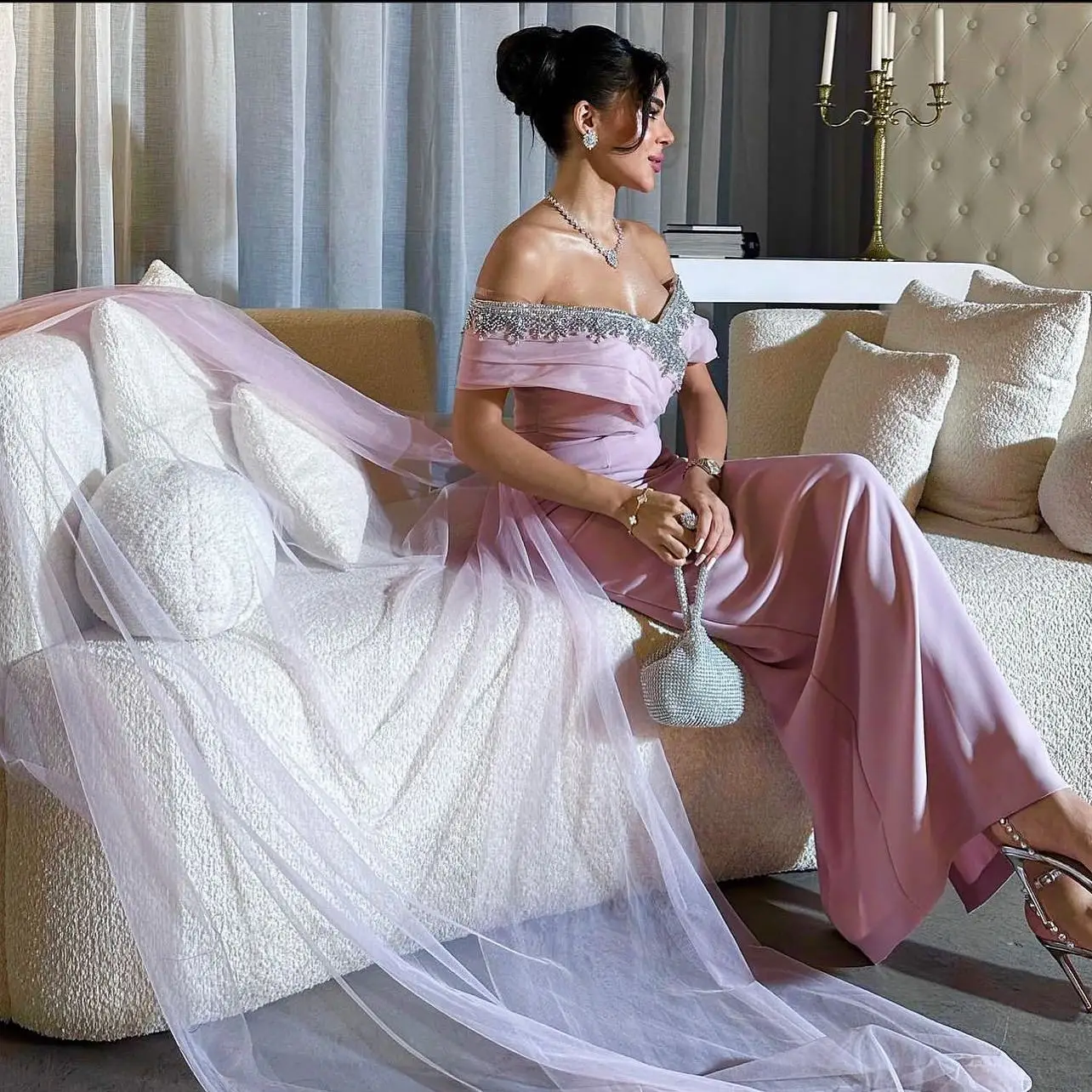 Юбка-годе со съемными плечами 2023