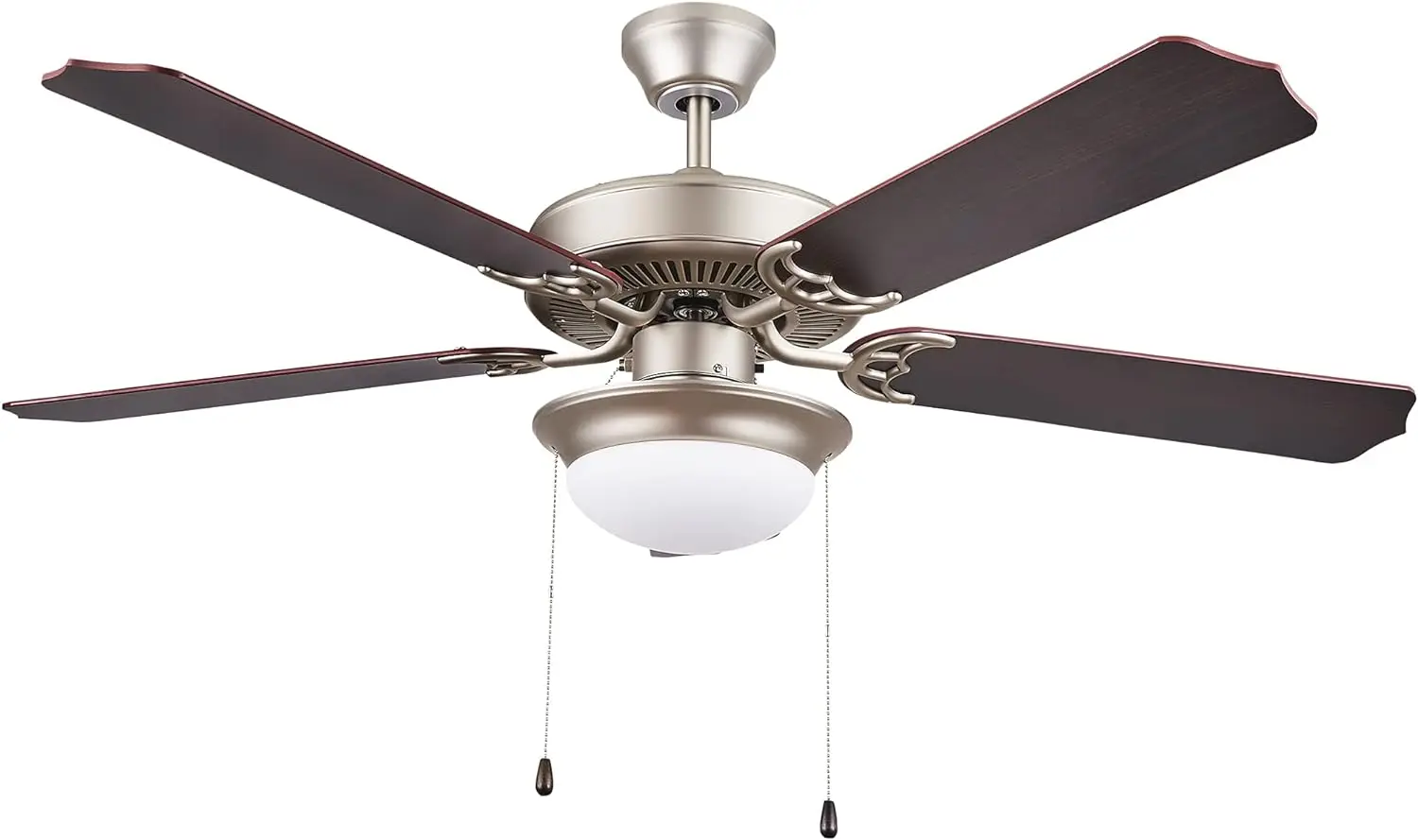 

Inch LED Ceiling Fan with Pull Chain | Dimmable Light with 5 Blades, Dual Mount Hanging Kit, and Downrod | Heavy Duty Fixture wi