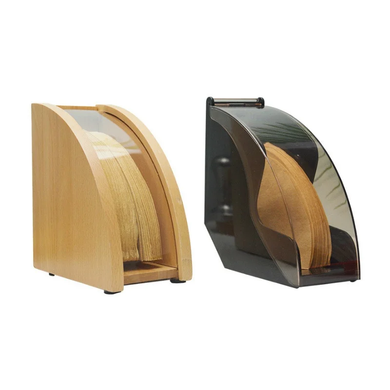 

Hand Drip Coffee Filter Paper Holder with Cover V60 Cone Filter Paper Box Storage Rack