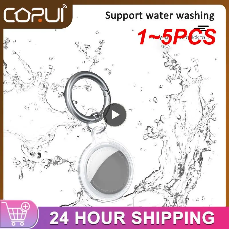 

1~5PCS Silicone Protector Cover For AirTags Shockproof Transparent TPU Anti-fall Protective Case Anti-lost Air Tags Shell Case