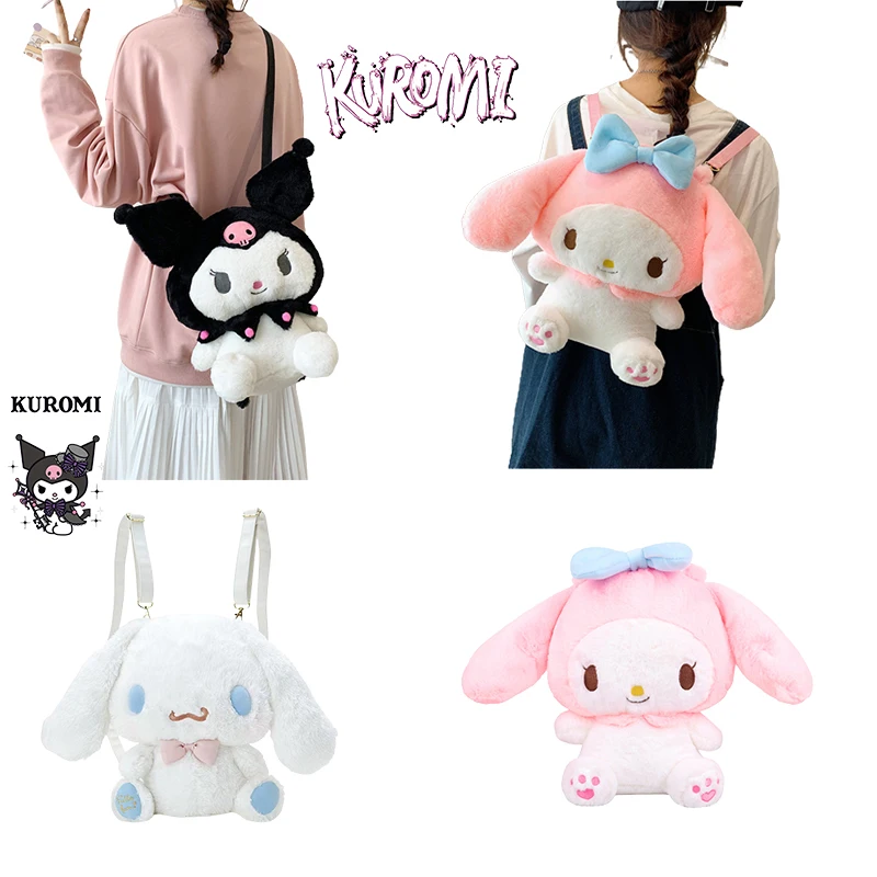 

Sanrio Plush Bag Cinnamorol Mymelody Kuromi Onpompurin Hello Kitty Pikachu Anime Kawaii Backpack Shoulder Bag Messenger Bag
