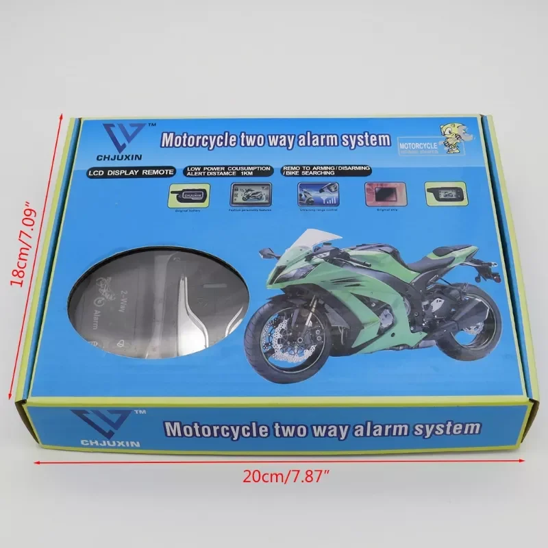 Motorcycle Two Way Alarm System with Sensitive Vibration Sensor LED Display Warning enlarge