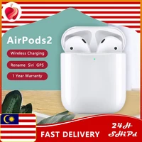 ready stock foxconn 100 same air pods 2 with wireless charging case mic rename gps siri pop up bluetooth earphone