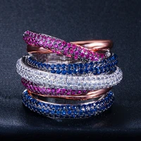 luxury twist cross multi layered cubic zirconia large engagement finger rings dubai bridal famous brand jewelry