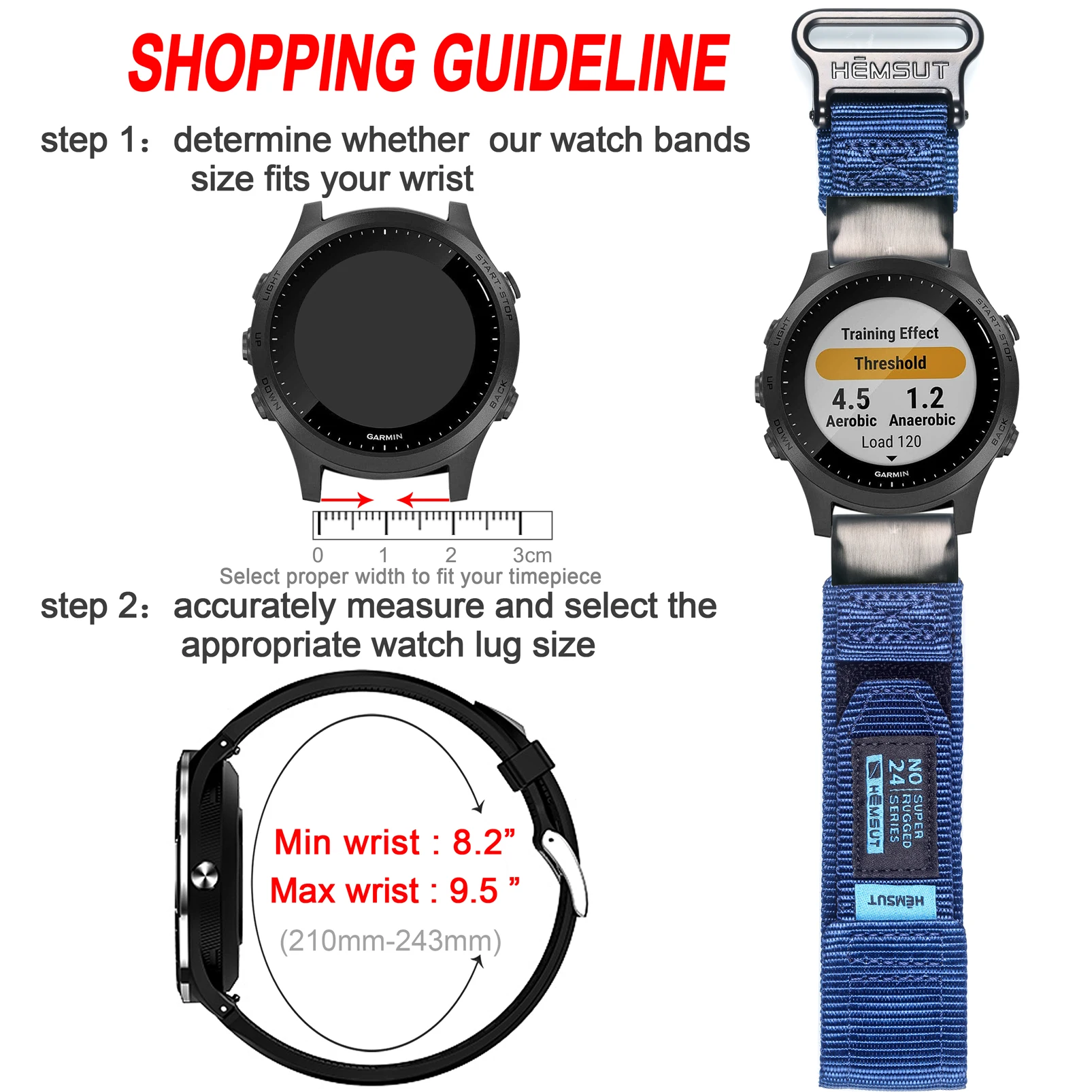 Ремешок для наручных часов Garmin сверхпрочный длинный нейлоновый спортивный