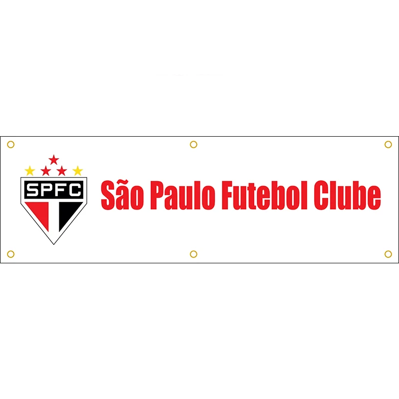 ساو باولو فوتبول كلوبي FC راية شحن مجاني تخصيص نادي كرة القدم أعلام الأصفر 1.5 * 5ft (45*150 سنتيمتر) مخصص الإعلان العلم