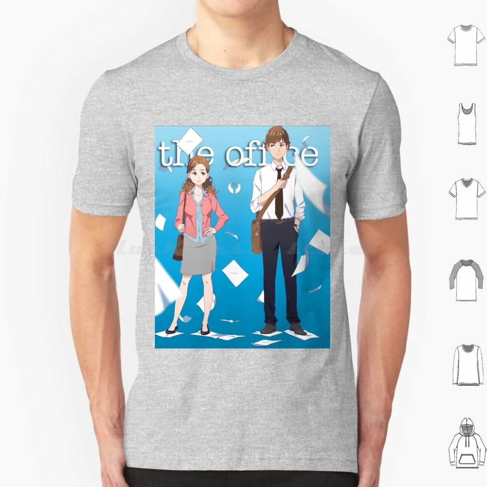 

Футболка из хлопка с принтом Джим и Пэм, размеры 6Xl