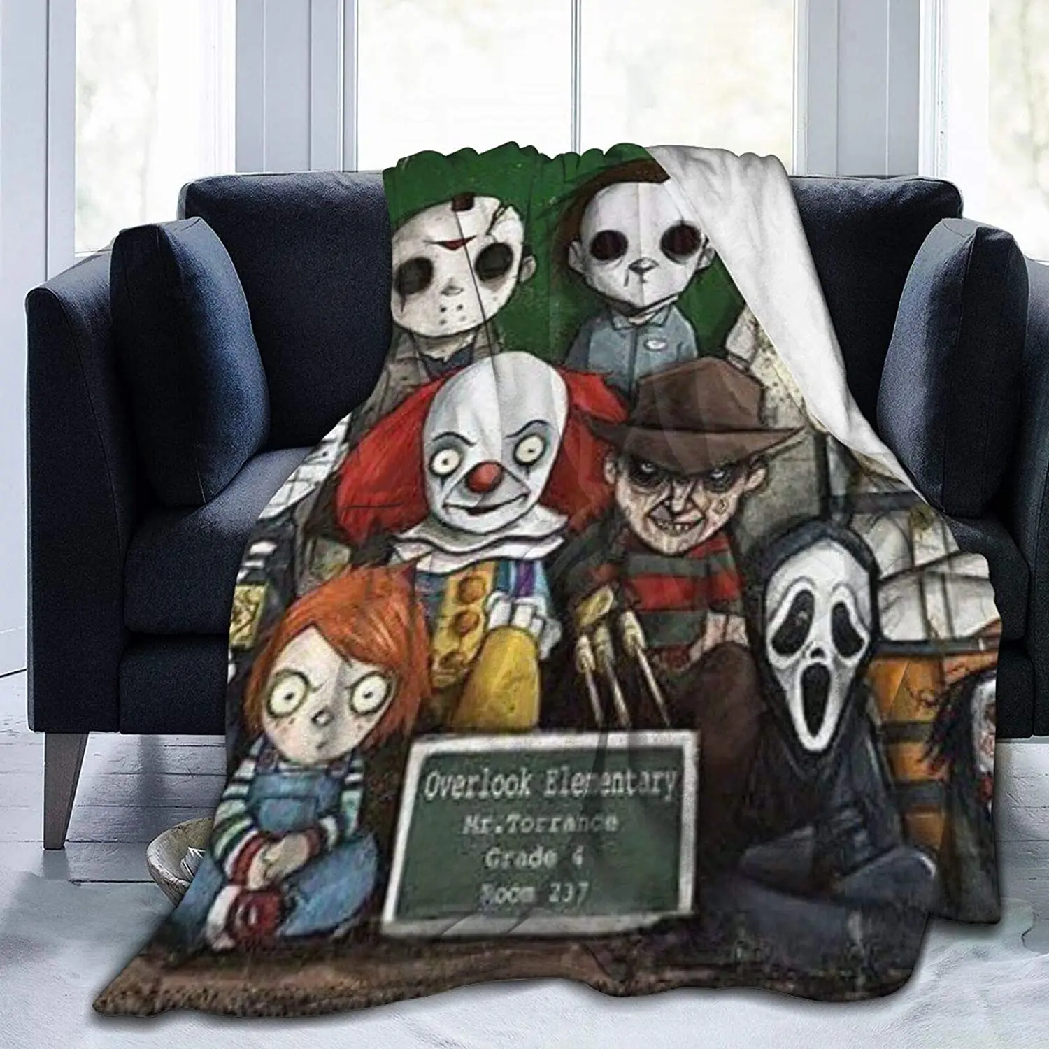 

Horror Movie Chucky Doll Throw Blanket Luxury Fleece Blanket for Bed Farmhouse Outdoor Living Room for All Season 150x220cm