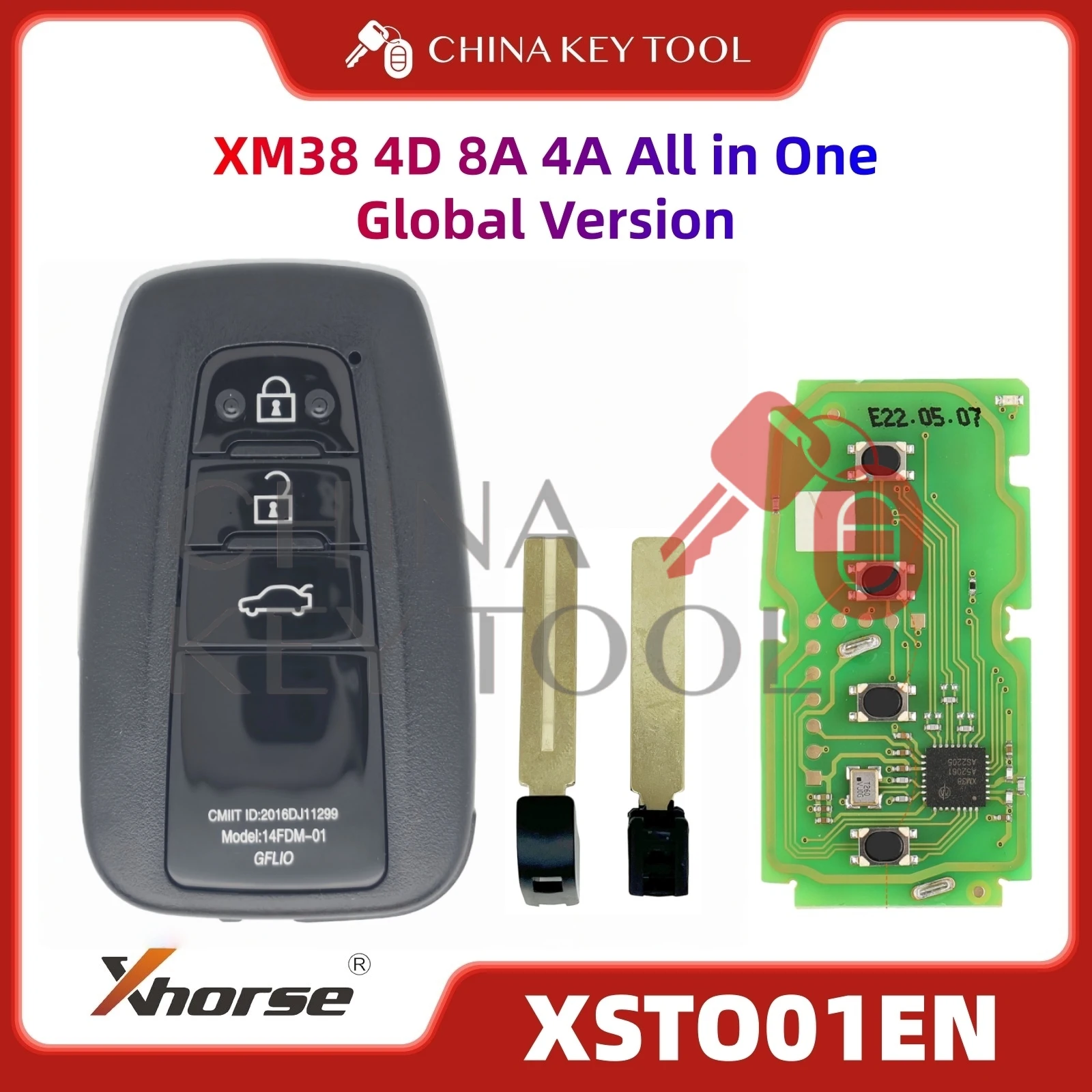 

1 шт. Xhorse XSTO01EN глобальная версия для Toyota XM38 Smart Key 4D 8A 4A «все в одном» с логотипом для VVDI Поддержка обновления