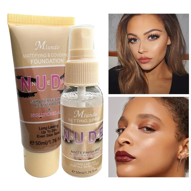 

Foundation Setting Spray For Face Breathable Face Makeup Set Lightweight Moisturizing Hydrating Foundation Setting Spray