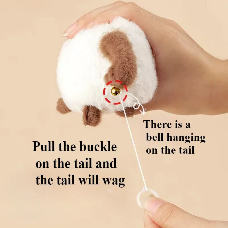 Симпатичная игрушка-кошка с ваггирующим хвостом плюшевая кукла брелок на дверь и