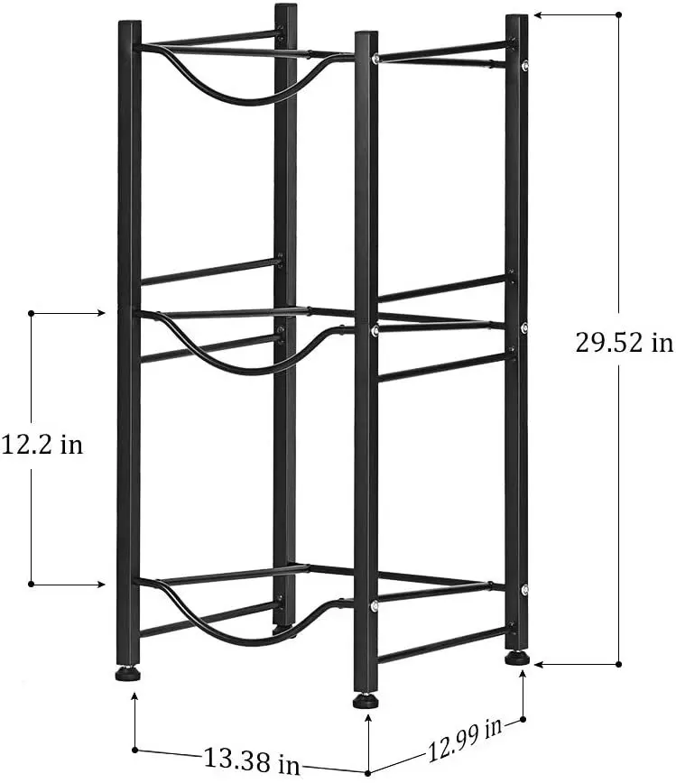 

"Heavy Duty 5 Gallon Black Water Cooler Jug Rack Stable Storage Tier Holder"