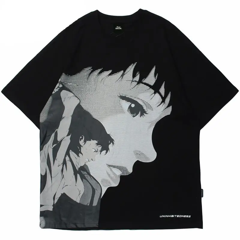 

Men Streetwear Harajuku Oversize T Shirt Anime Girl Print T-Shirt Hip Hop Spring Summer Short Sleeve Tshirt Cotton Loose