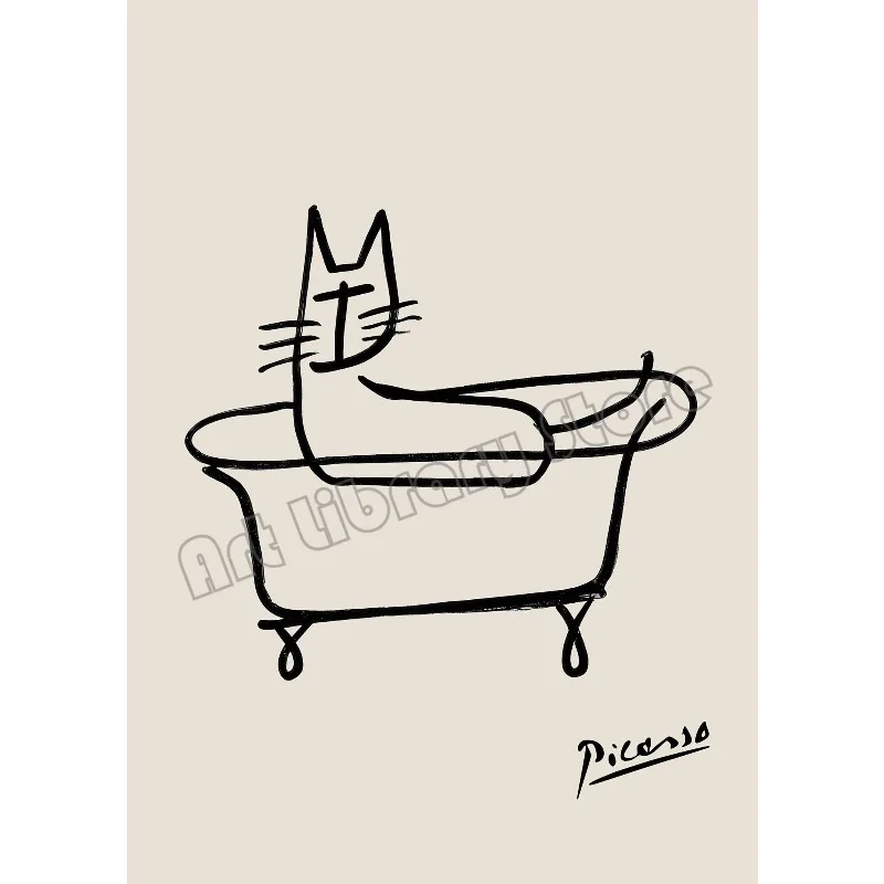 

Абстрактный постер с собакой и кошкой на холсте