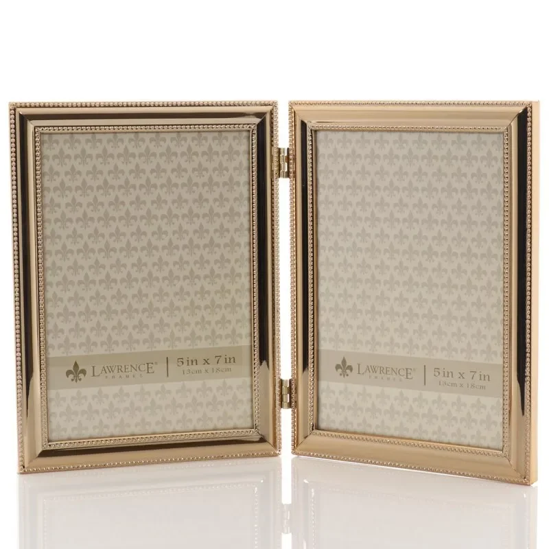 

Classic Double Beaded Picture Frame 5x7 Double Gold