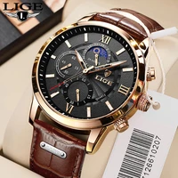 2022 lige mens watches top brand luxury men wrist watch leather quartz watch sports waterproof male clock relogio masculinobox