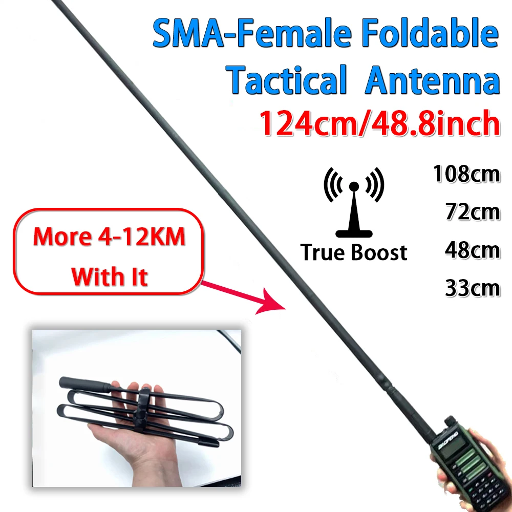 Baofeng-antena plegable de SMA-F táctico para caza, walkie-talkie VHF UHF, UV-5R 10R, 16 PRO, BF-888S, 2022