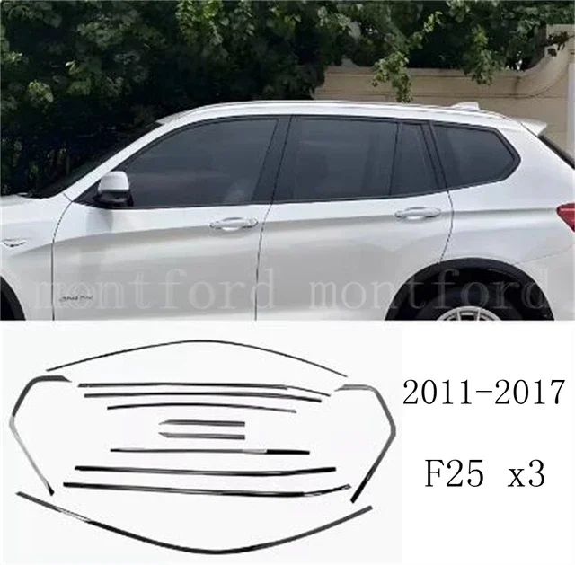 

Стайлинг автомобиля, стальная рамка для окон, полоски, накладка для BMW X3 F25 G01 2011-2024 (черный)