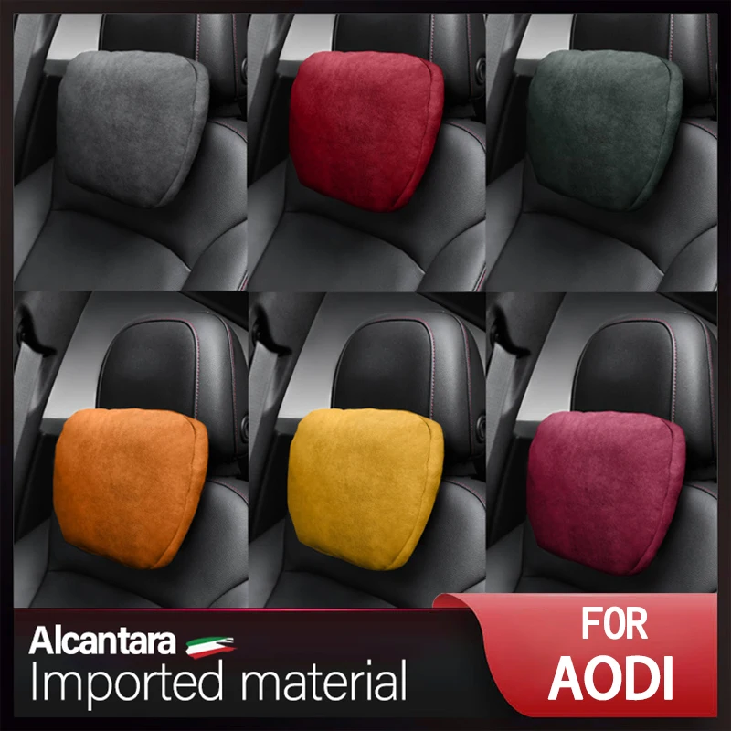 

For Aodi Alcnatara Suede Car Headrest Neck Support Seat Soft Universal Adjustable Car Pillow Neck Rest Cushion Car accessories