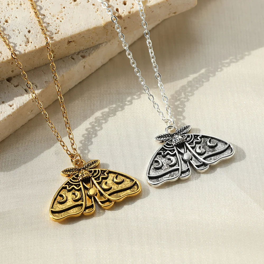 

Vintage Moonlight Moth Pendant Earrings Butterfly Sun Moon Earring For Women Simple Fashion Gothic New Jewelry