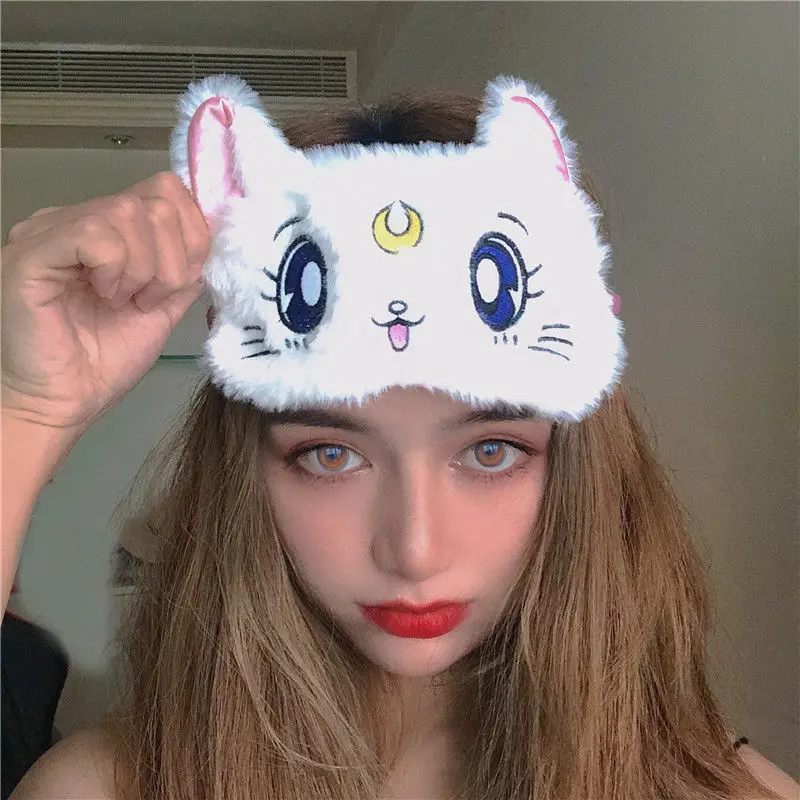 

[PP Cotton] Treatment Of Insomnia Small Animal Cat Eye Mask Japanese CartoonTravel Leisure Girl Hairband Cute Sleep Christmas