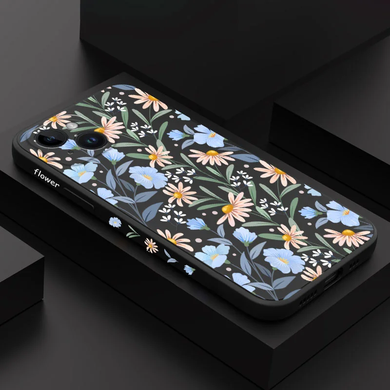 

Sunrise Floral Phone Case For iPhone 14 13 12 11 Plus Pro Max Mini X XR XS SE2020 8 7 6 6S Plus Liquid Silicone Cover
