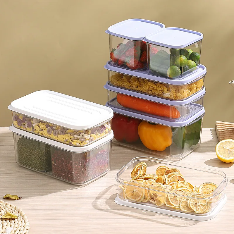 

3pcs Sealed Fresh-keeping Box Thickened PET Refrigerator Storage Container Cereals Vegetables Kitchen Fruit Food Organzier Set