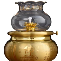 pure copper butter lamp for buddha worship domestic buddhist hall worship fortune lotus buddha lamp and worship lamp pilot lamp