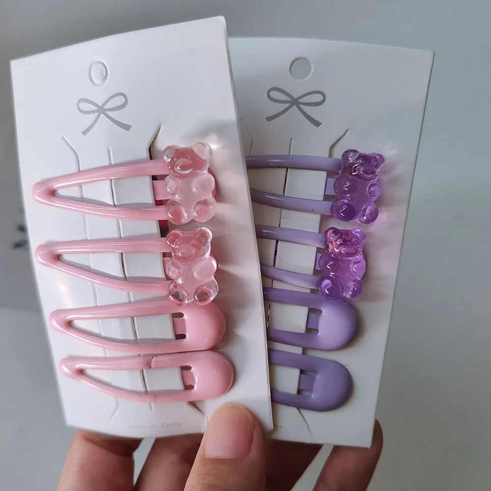 4 шт. заколки для волос в виде медведя