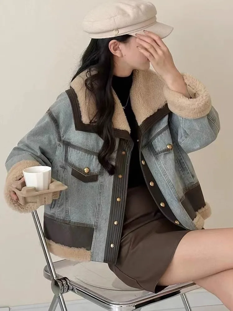 2024 осень и зима новый белый утиный пух теплый пуховик с мехом парка женское синее